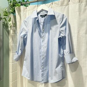 Lauren Ralph Lauren Light Blue Striped Button-Down Shirt